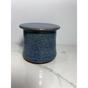 VTG French Butter Dish Handmade Stoneware Pottery Signed